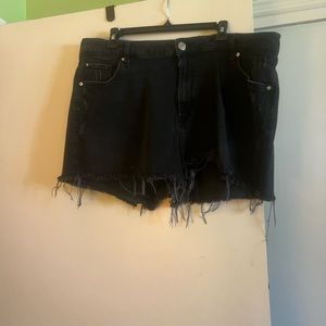 Plus size black jean shorts
